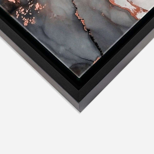 Liquid Grey and Copper 002 Abstract Canvas