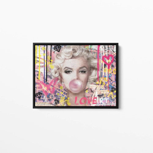 Marilyn Monroe Pink Bubble Trouble Landscape Canvas