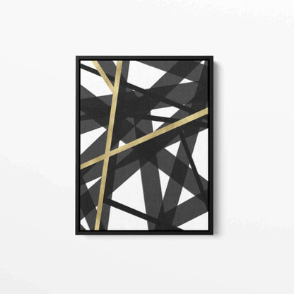 Monochrome Gold Abstract 001 Canvas