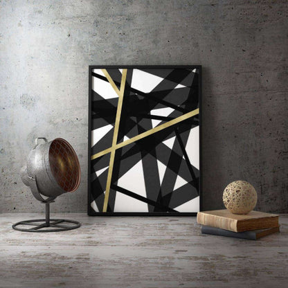 Monochrome Gold Abstract 001 Canvas