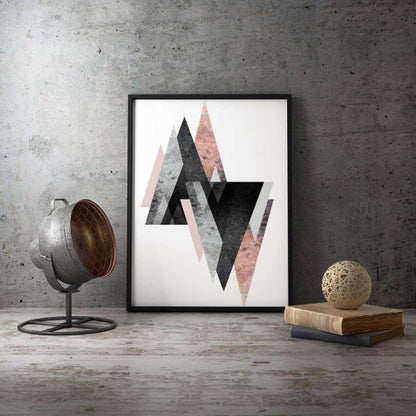 Mountains Copper Marble Abstract Canvas