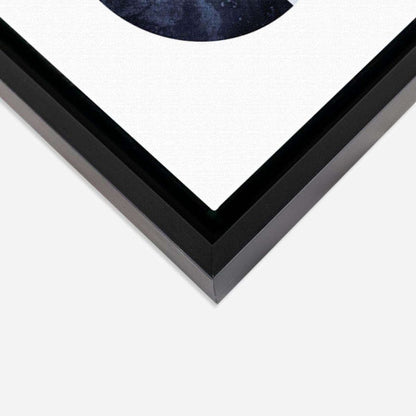 Navy and Beige Marble Circles Abstract Canvas