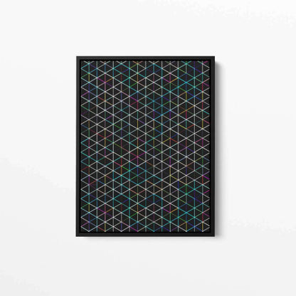 Neon Triangles Abstract Canvas