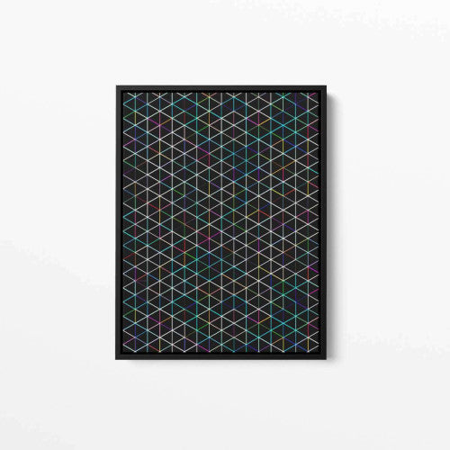 Neon Triangles Abstract Canvas