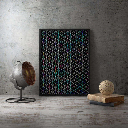 Neon Triangles Abstract Canvas