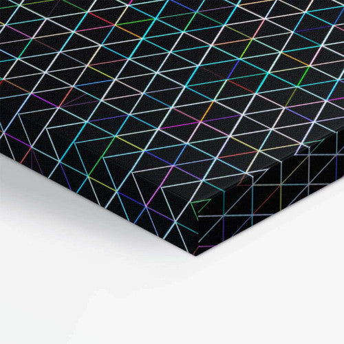 Neon Triangles Abstract Canvas