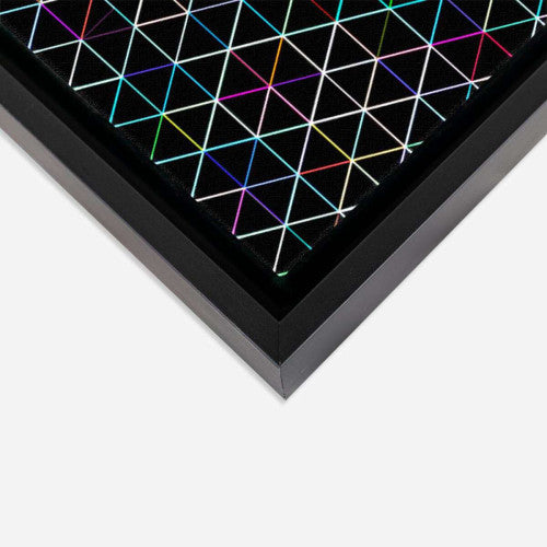 Neon Triangles Abstract Canvas