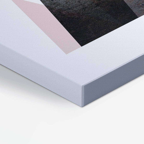 Scandi Mountains Blush Abstract Canvas