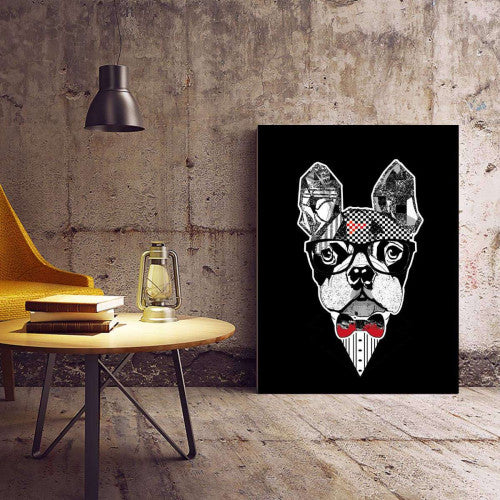 Sir Bulldog Animal Canvas