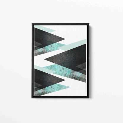 Stalagmite Duck Egg Black Marble Teal Abstract Canvas