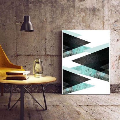 Stalagmite Duck Egg Black Marble Teal Abstract Canvas