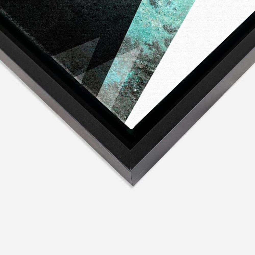 Stalagmite Duck Egg Black Marble Teal Abstract Canvas