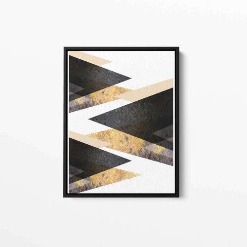 Stalagmite Gold Black Marble Sand Abstract Canvas