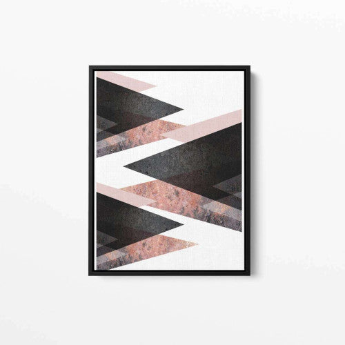 Stalagmite Rose Gold Black Copper Abstract Canvas