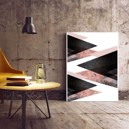 Stalagmite Rose Gold Black Copper Abstract Canvas