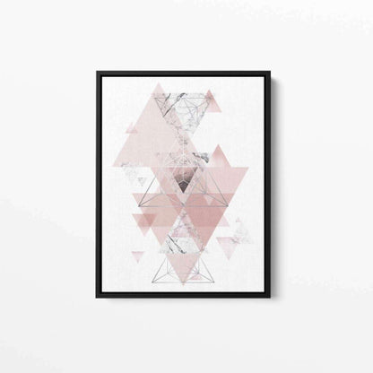 Triangles Marble Blush Pink Grey Abstract Canvas