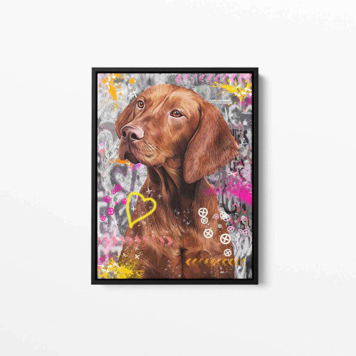 Vizsla Animal Dog Graffiti Canvas