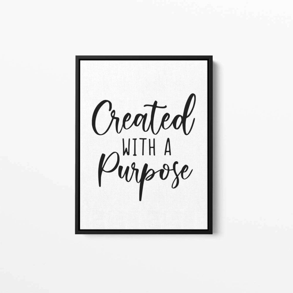 Created with a purpose Typography Canvas