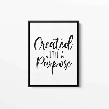 Created with a purpose Typography Canvas