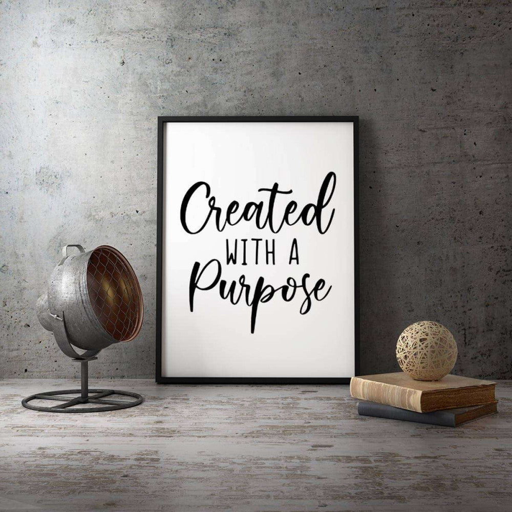 Created with a purpose Typography Canvas