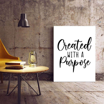 Created with a purpose Typography Canvas