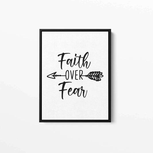 Faith over fear Motivational Typography Canvas