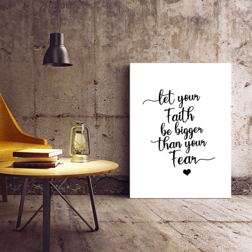 Let your faith be bigger Typography Canvas