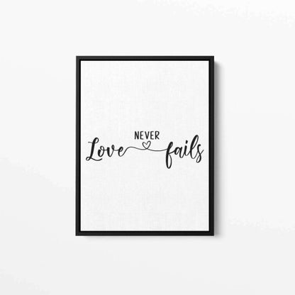 Love never fails Typography Canvas