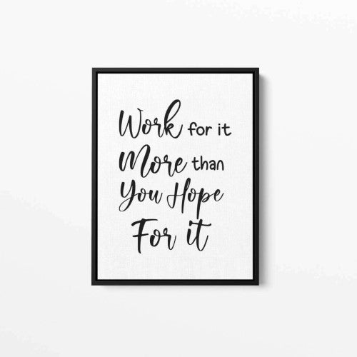 Work for it Typography Canvas