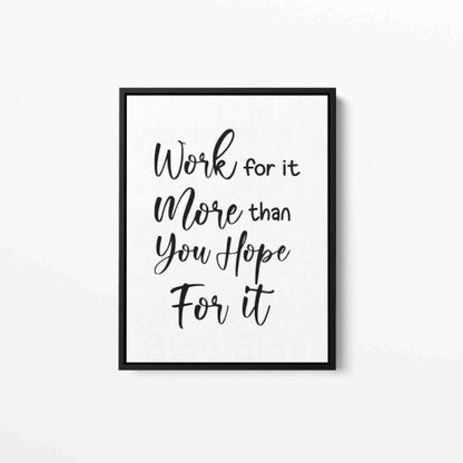 Work for it Typography Canvas