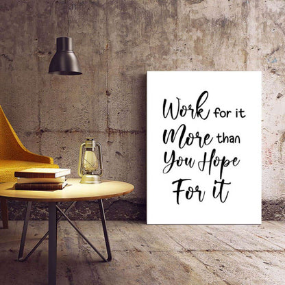 Work for it Typography Canvas