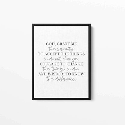 Serenity Quote Typography Canvas