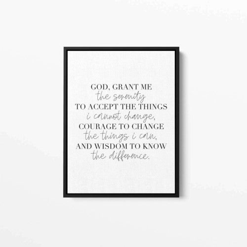 Serenity Quote Typography Canvas