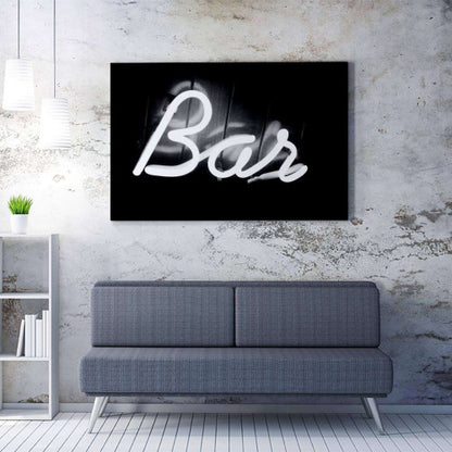 Neon Bar White Canvas