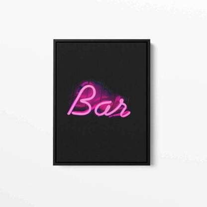 Neon Bar Pink Sign Canvas