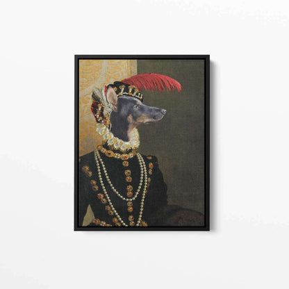 Doberman Dog Portrait Canvas