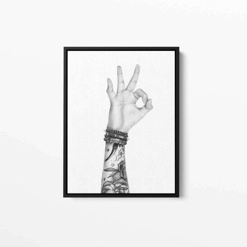 Ok Hand Tattooed Portrait Canvas