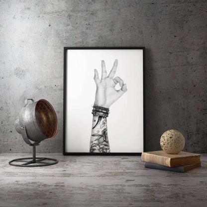 Ok Hand Tattooed Portrait Canvas