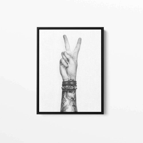 Peace Hand Tattooed Canvas