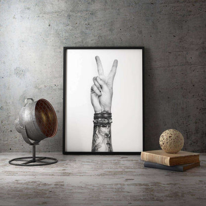 Peace Hand Tattooed Canvas