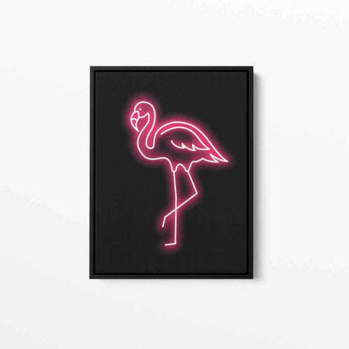 Neon Flamingo Canvas