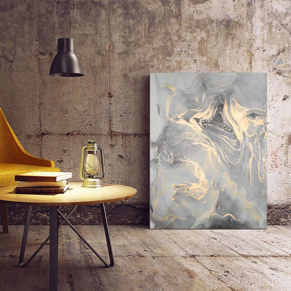 Gold Smoky Liquid Art Canvas