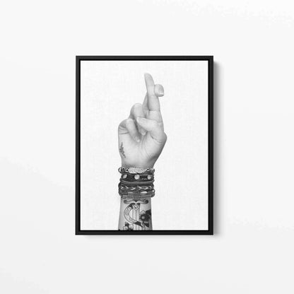 Fingers Crossed Tattooed Canvas