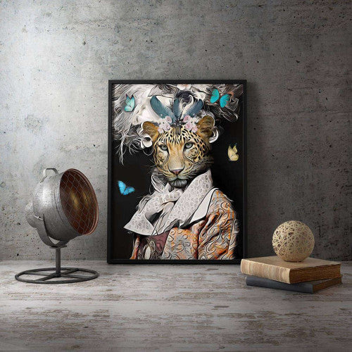 Lady Leopard Butterflies Canvas