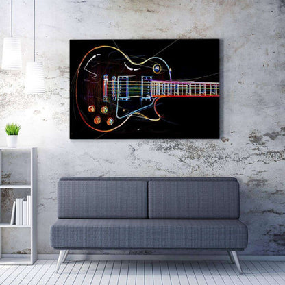 Guitar Neon Music Canvas