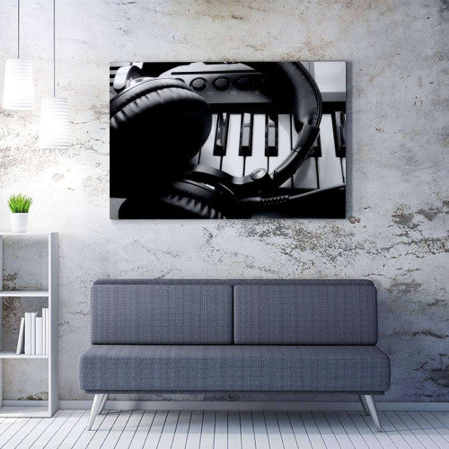 Headphone Keyboard Music Canvas