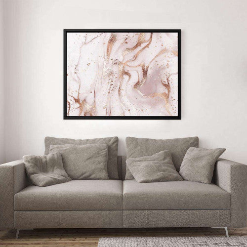 Rose Gold Liquid Abstract Canvas