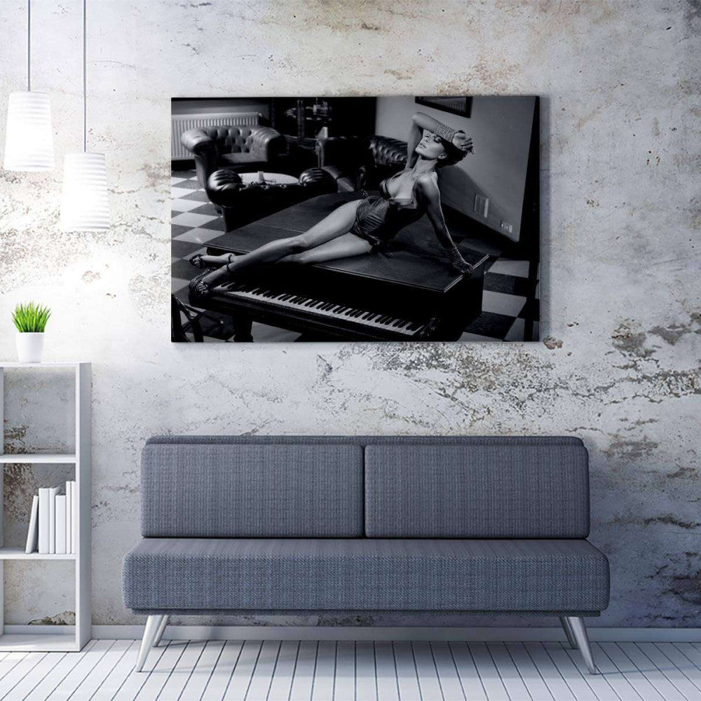 Lady on Piano Canvas