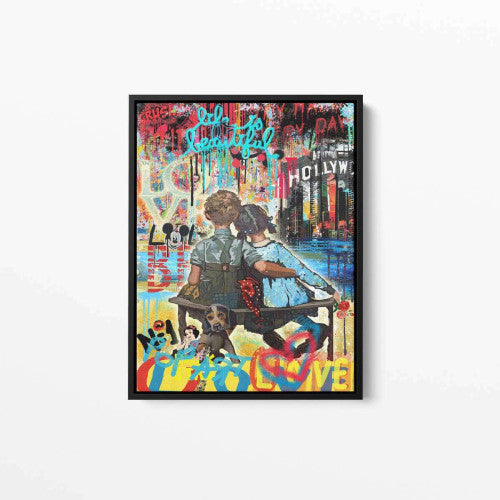 Life is Beautiful Holding Hands Pop Graffiti Canvas