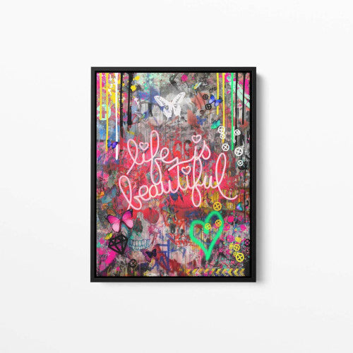 Life is beautiful Graffiti Canvas